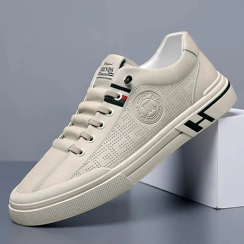Empire Ecke Unisex Vegan Leather Casual Shoes - Beige - product image 3
